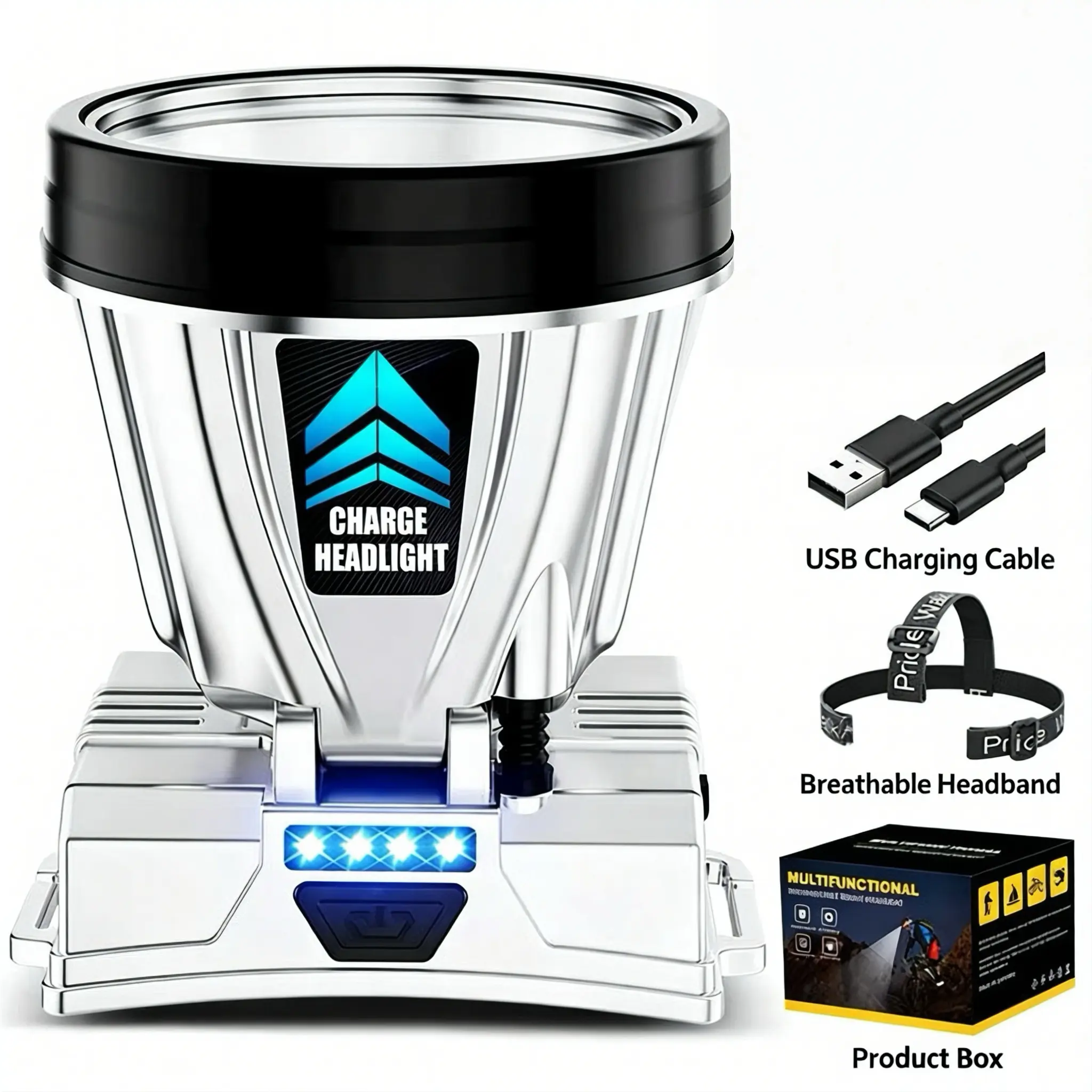 Ultra Long Runtime Outdoor Headlamp, High Power Super Bright Head Light for Night Fishing, Wild Trips & Daily Household Use, New Durable Long Lasting Head Torch