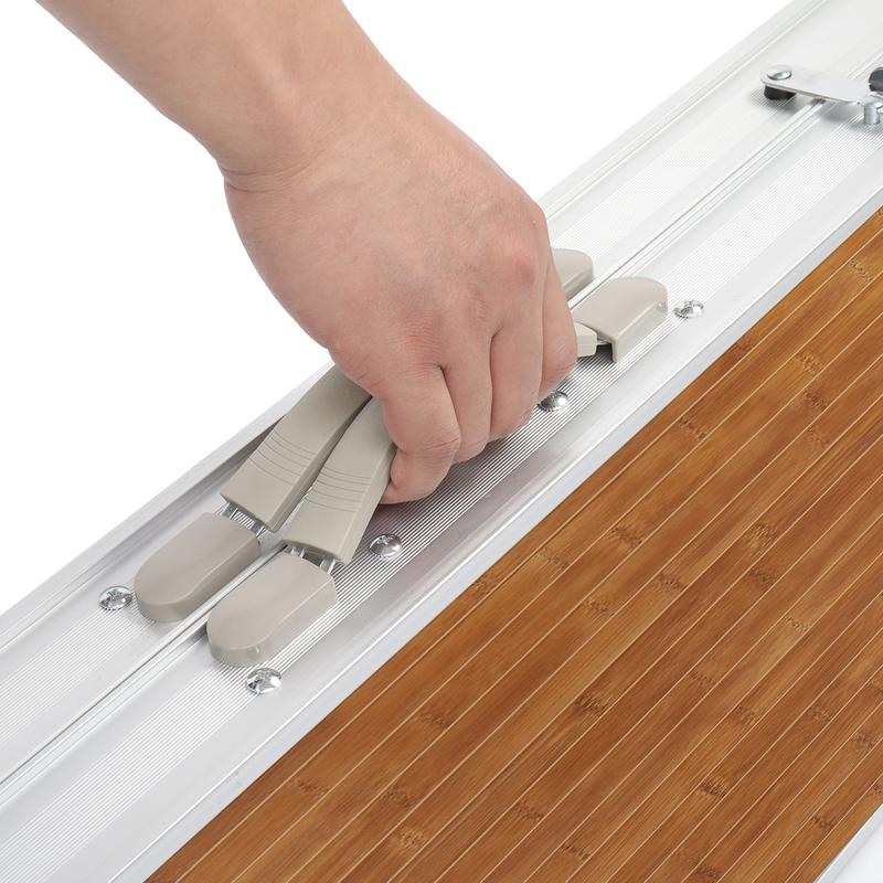 VINGLI 4 Ft Camping Picnic Table Set with 4 Seats, 220 Lbs Support Aluminum Frame, Foldable Suitcase Design with Umbrella Hole, for BBQ, Travel, Outing, Gathering, RV