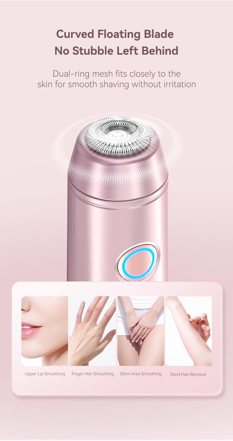 Bikini Trimmer for Women, 1 Box Rechargeable 2 in 1 Women Electric Shaver Dual Head Waterproof Hair Removal Machine for Armpits and Legs