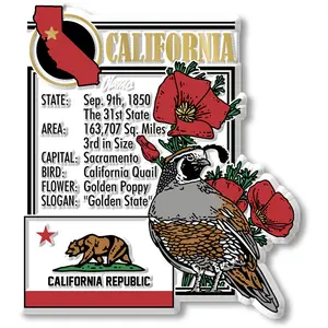 California State Montage Magnet by Classic Magnets, 3" x 3.4"