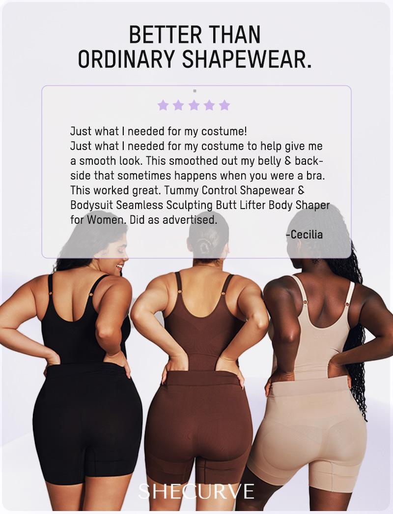 SHECURVE Easyslide Shapewear Tummy Control Butt Lifter Faja Back Pull Down Bodysuit Scruntch with Back Bone Support & Cotton Gusset for Women Postpartum Everyday Summervibes Fajas Body Shaping Underwear #SummerVibes
