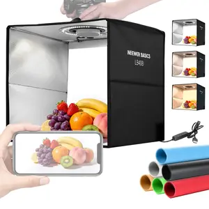 NEEWER BASICS LB30B/LB40B Photo Studio Light Box, Portable Photography Light Tent with LED Lighting & Backdrops for Product Photography