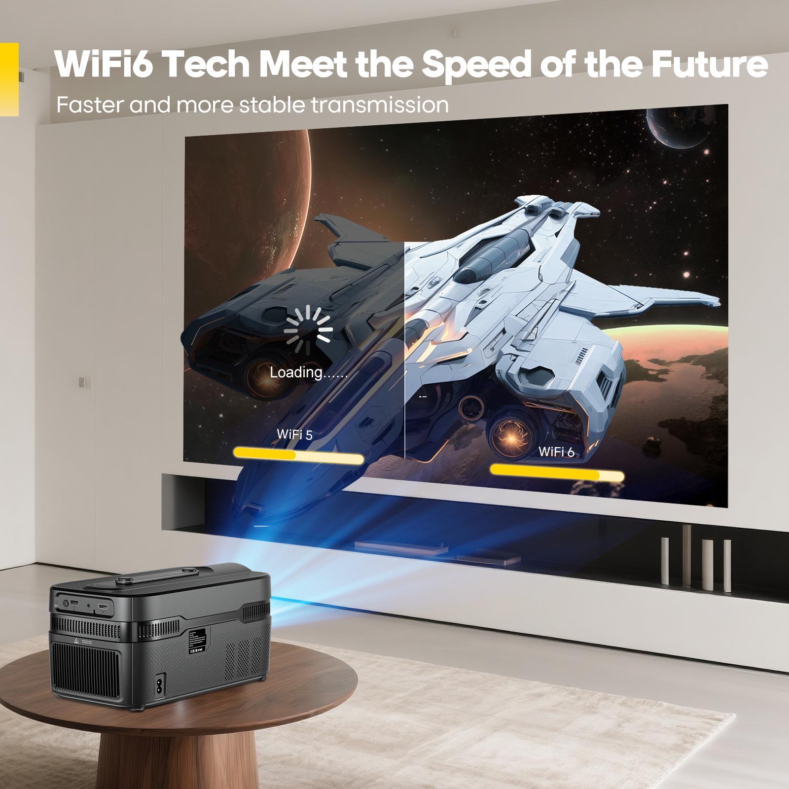 Magcubic HY450C 900ANSI Projector Auto Focus 8K Decode 0.6:1 Ultra Short Throw Full HD Native 1080P Auto Offset WiFi6 BT5.4 Built-in Daul 5W HiFi Speaker Auto Keystone Correction Home Theater