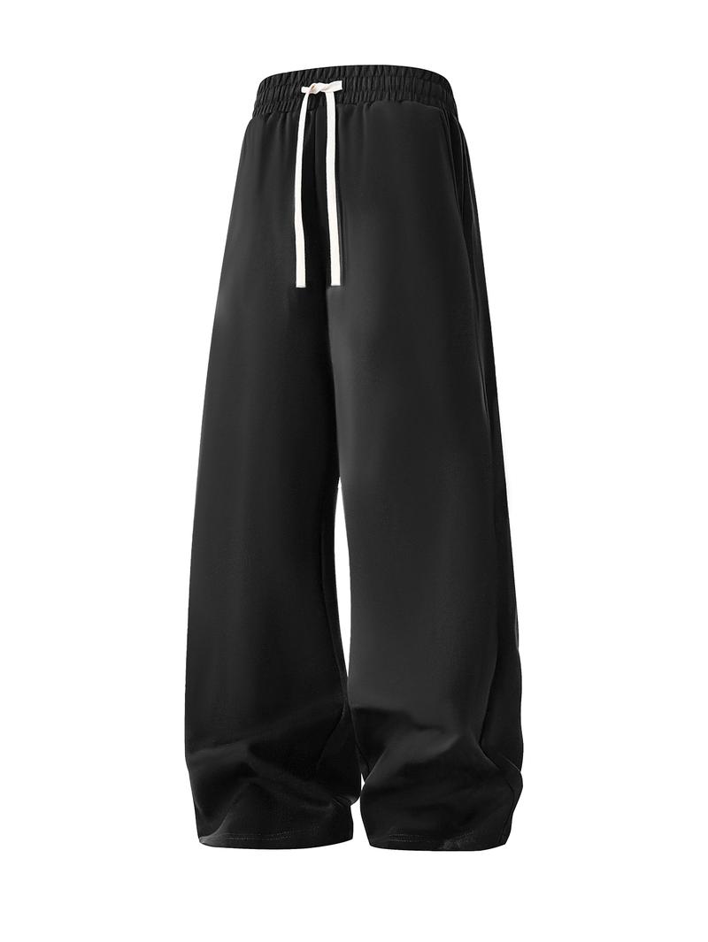 Men's Regular Fit Drawstring Casual Pants - Soft and slightly stretchy fabric, comfortable and breathable, drawstring waist adjustment, solid color, perfect for outdoor sports and fitness activities in spring and summer