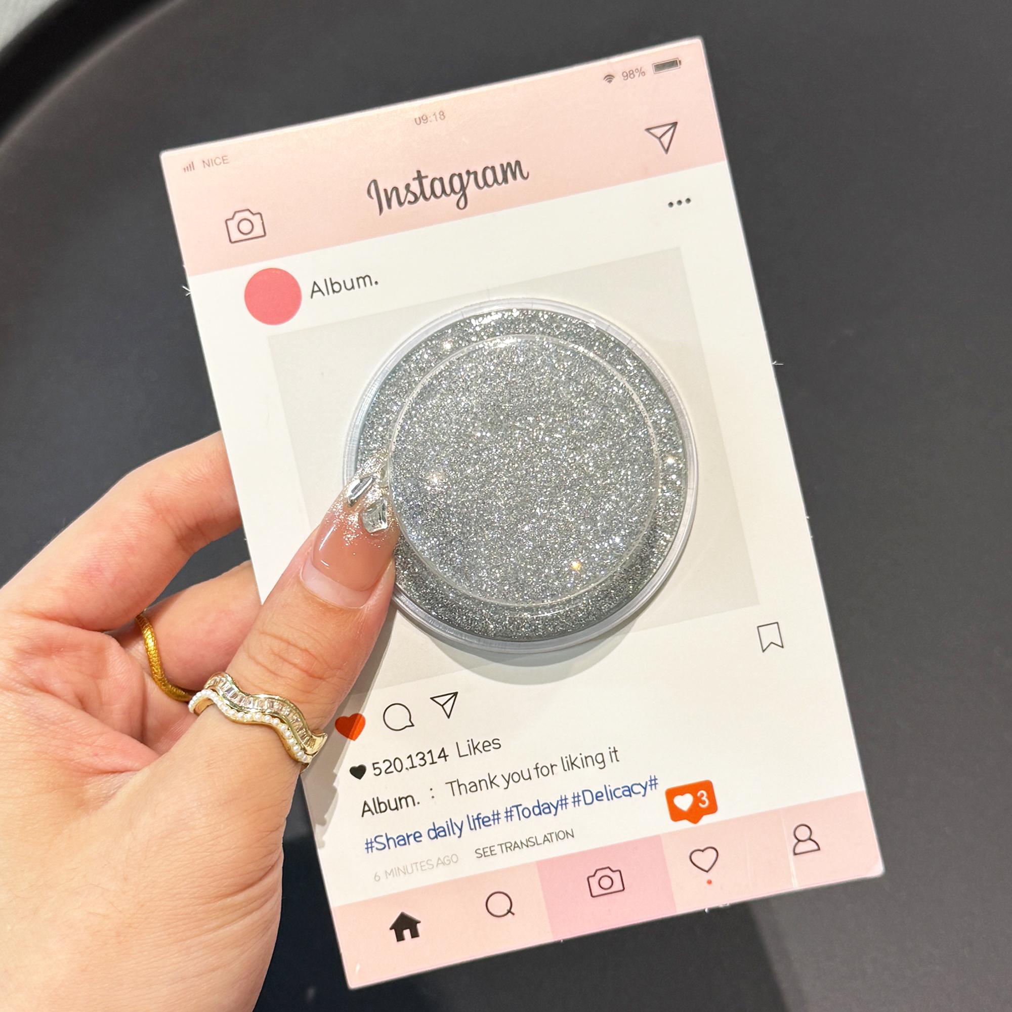 Strong Magnetic Phone Grip Holder with Expanding Glitter Durable Design | Magnetic Stand | Swappable Top | Secure Hold for iPhone,Magnetic phones and Cases