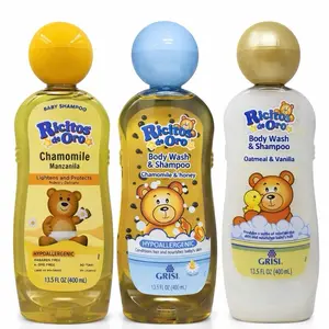 3Pk Ricitos de Oro VARIETY 13.5 Fl Oz Oatmeal & Vanilla Shampoo, Chamomile, Chamomile & Honey with Natural Extract Gentle Cleansing for All Hair Types No Harsh Chemicals Tear Free Nourishing Haircare
