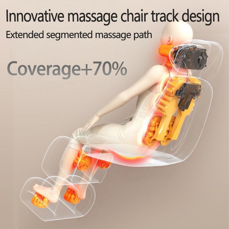 Shiatsu Back Massager with Heat, 3D Kneading Massage Chair Pad, Electric Full Body Seat Cushion for Neck & Shoulder, with Movable Multifunctional Leg & Foot Massager, Fits 62-69 Inches