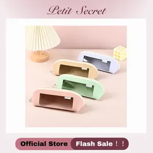 TikTok Viral Shell Makeup Bag - Transparent Double Zipper Organizer for Brushes & Pens, Large Open Cosmetic Pencil Case, Cute Study & Travel Essentials