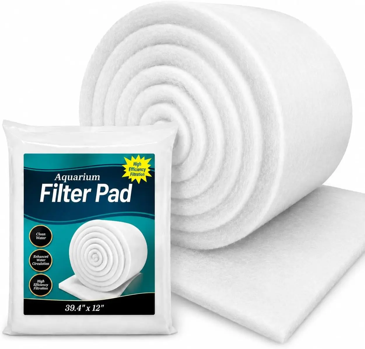 Aquarium Filter Pad – Aquarium Filter Media 39.4 x 11.8in Aquarium Filter Floss for Freshwater & Saltwater Fish Tanks, Ponds, Turtle, Water Polishing Pad for Clear Water