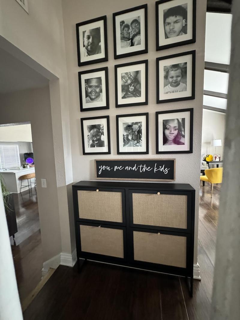 Giratree Shoe Cabinet, Shoe Cabinet Freestanding Tipping Bucket Shoe Rack Organizer with 2 3 4 Flip Drawers, Modern Entryway Narrow Shoe Rack for Entryway, Hallway, Bedroom