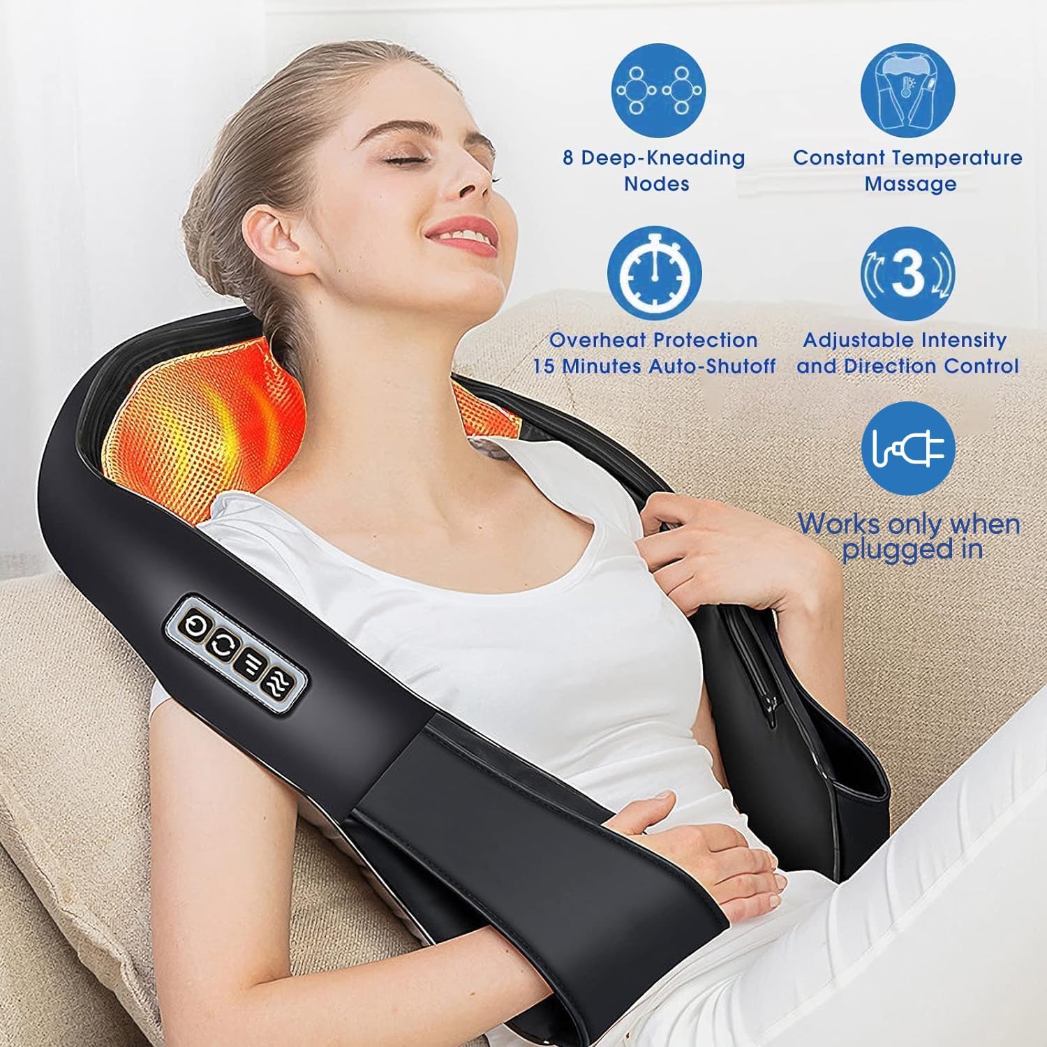 AERLANG Shiatsu Back and Neck Massager, Back Massager Deep Tissue Kneading Neck and Shoulder Massage with Heat, Electric Massage Pillow Fathers Day Gift Ideas from Daughter Son(NOT Cordless) AERLANG Shiatsu Back and Neck Massager, Back Massager Deep Tissue Kneading Neck and Shoulder Massage with Heat, Electric Massage Pillow Fathers Day Gift Ideas from Daughter Son(NOT Cordless)
