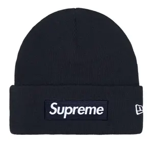Supreme New Era Box Logo Beanie FW25 Navy