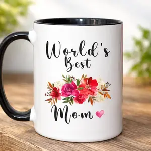 Worlds Best Mom Coffee Mug, Gift From Daughter, Mother’s Day Mug for Mom