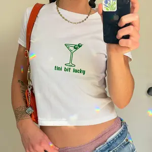 Tini Bit Lucky Baby Tee, St Patrick's Day Martini Tshirt, 8 Ball Tee, Cocktail Shirt, Shamrocked, Lucked Up