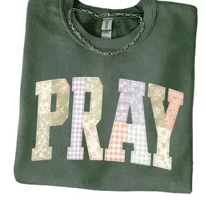 Pray Faux Quilted Religious Sweatshirts, Jesus Bible Verses Sweater, Women Gift Sweat, Christian Mom Gift, Trendy Faith-Based Hoodie, Jesus Lover 4