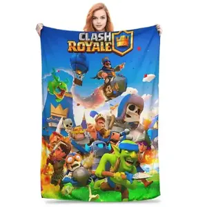Clash Royale Game Plush Blanket Boy Girl  Flannel Bedding Throws For Couch Chair Soft Warm Design Quality Bedspread