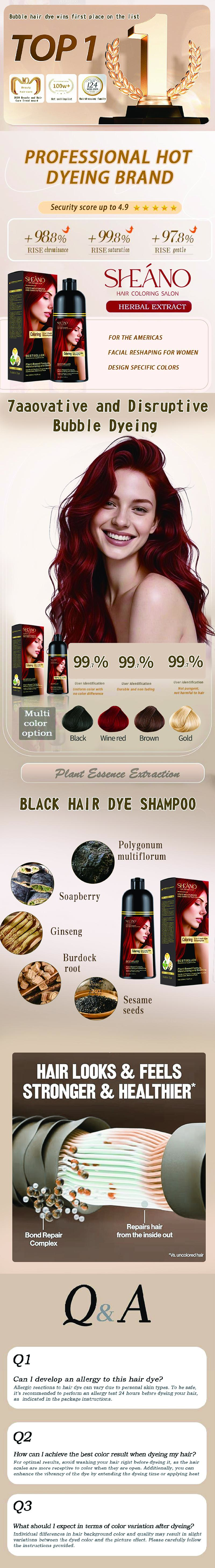 2026 Trend Hair Dye Shampoo 3-in-1 Herbal Color-Protecting Shampoo