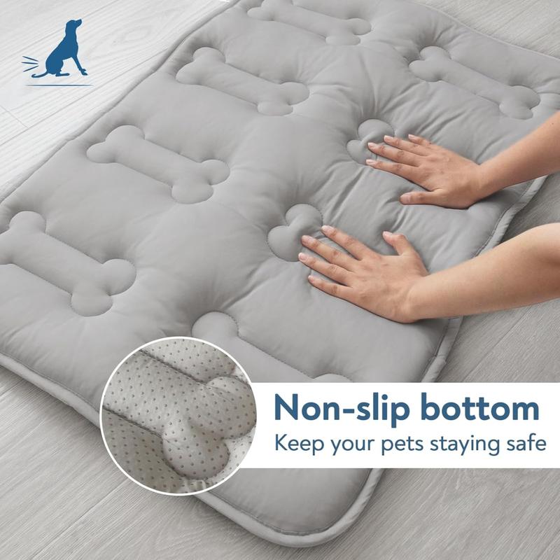 2PCs Cooling Pet Mat - Thickened Non-Slip Cooling Pad for Large Dogs Cats, Indoor Outdoor Portable Lightweight Pet Cooling Mats for Dog Bed Crate Tunk Camping, Durable Machine Washable, Grey Bones Pattern #TiktokshopStockUp