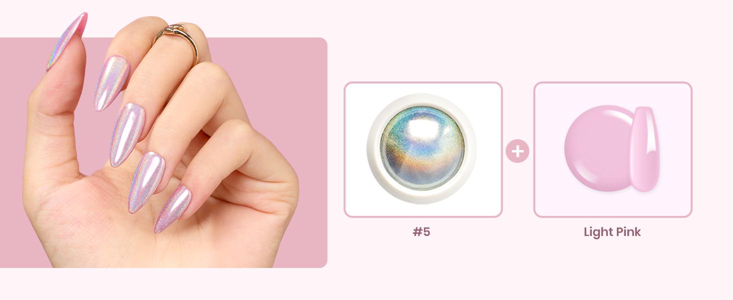 Beetles Mirror Effect Nail Chrome Powder with Top Coat Holographic Aurora Iridescent Pearlescent Manicure Nail Art Decoration Glitter Gifts Beauty Products Fall Nail Halloween Nail Black Friday Winter Nail Christmas Gift