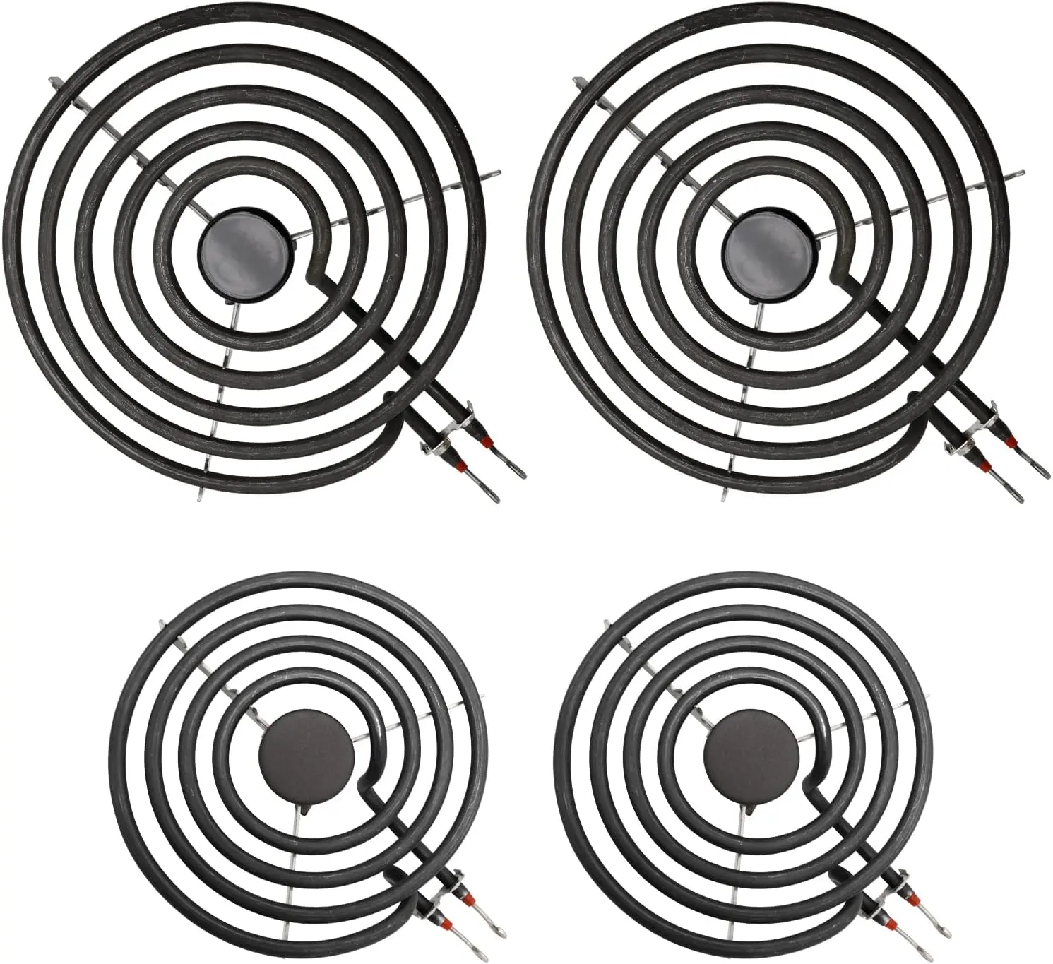 MP22YA Stainless Steel Electric Stove Burner Element Replacement - 5W8221 Compatible with Whirlpool, Kenmore, Frigidaire, Hardwick, Maytag, Norge Stove Tops, Higher Preservative Resistance, Includes 2 MP15YA, 2 MP21YA