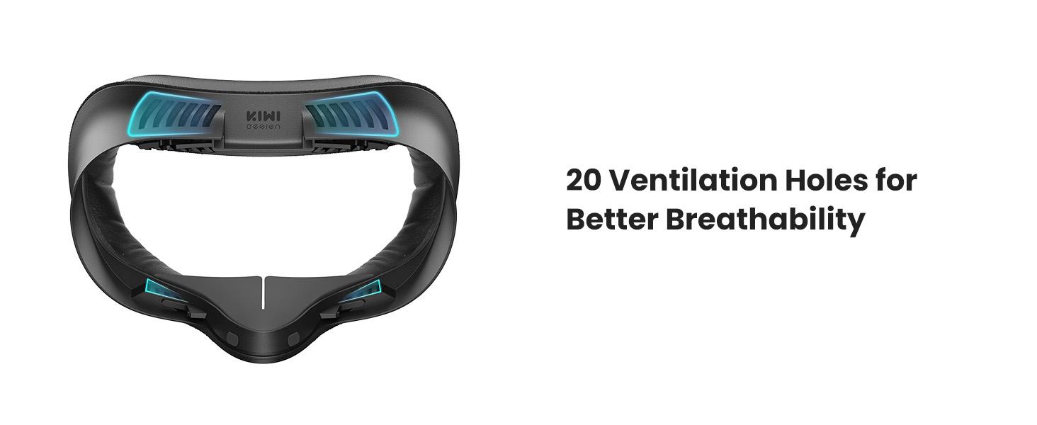 KIWI design V4 Facial Interface, 2 Face Pads Compatible with Oculus/Meta Quest 3S, Accessories for Quest 3S, NOT Compatible with Meta Quest 3