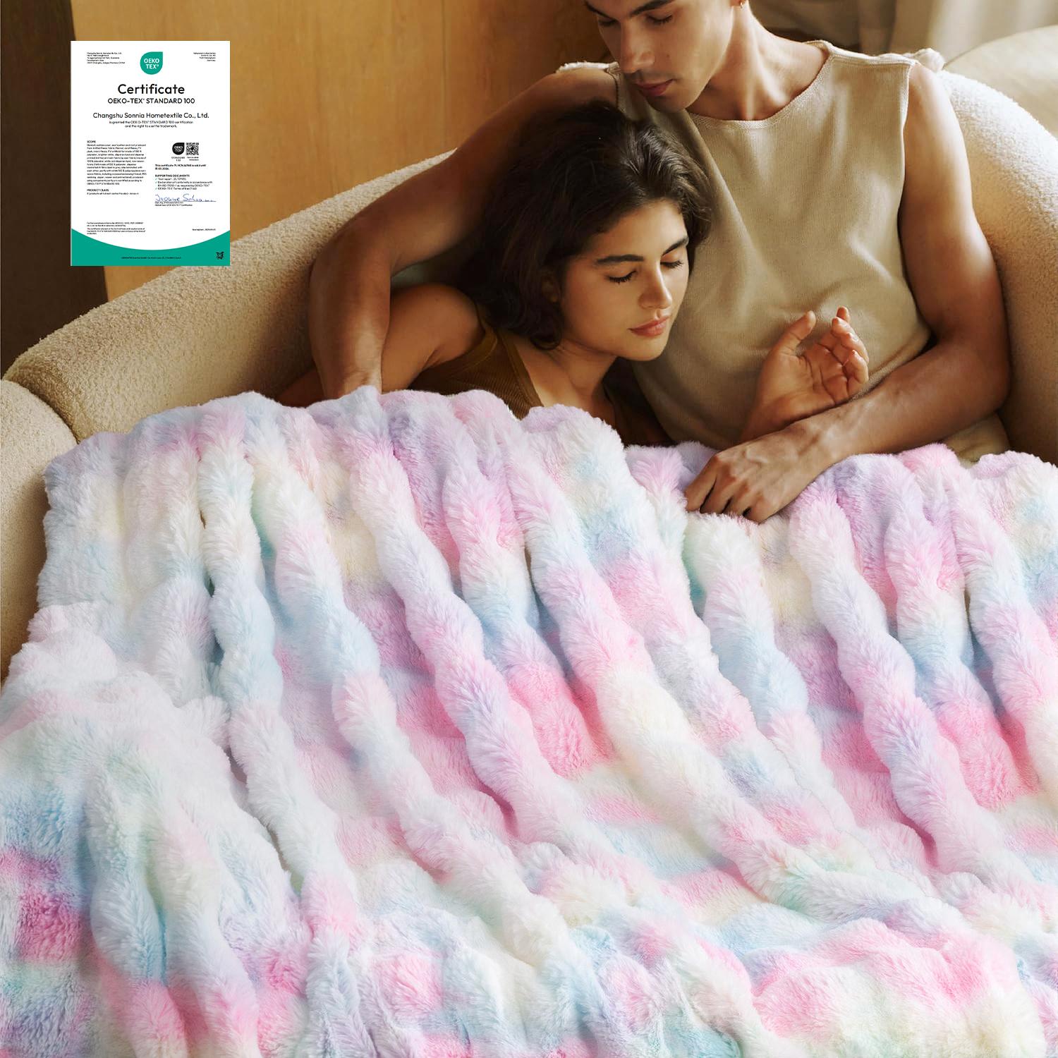 【TikTokShopHolidayHaul】LOKHOM Faux Rabbit Fur Blanket-Pillow not included- Bubble Blanket-Luxury Plush Velvet Throw, Ultra-Soft Fleece, Warm Cozy Winter Blanket for Couch-Elegant, Bed, Sofa, Lightweight, solid color comfy blanket, family gift 【TikTokShopHolidayHaul】LOKHOM Faux Rabbit Fur Blanket-Pillow not included- Bubble Blanket-Luxury Plush Velvet Throw, Ultra-Soft Fleece, Warm Cozy Winter Blanket for Couch-Elegant, Bed, Sofa, Lightweight, solid color comfy blanket, family gift