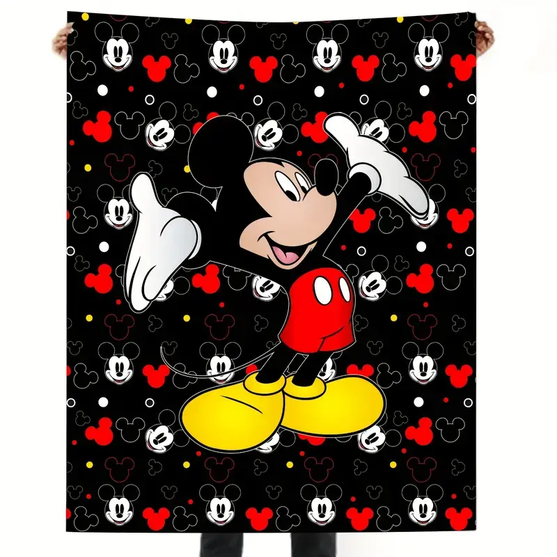 [SummerVibes] DISNEY CLASSIC Mickey Minnie Mouse Blanket, Travel-friendly, Cozy Throw Blanket, Home, Seasonal Home Decor, Cartoon Theme Blanket