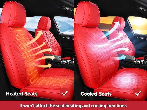【FREESOO】Luxury Car Seat Covers Nappa Leatherette Waterproof Breathable Porous Foam Ergonomic Lumbar Support for Trucks SUVs Sedans | F35