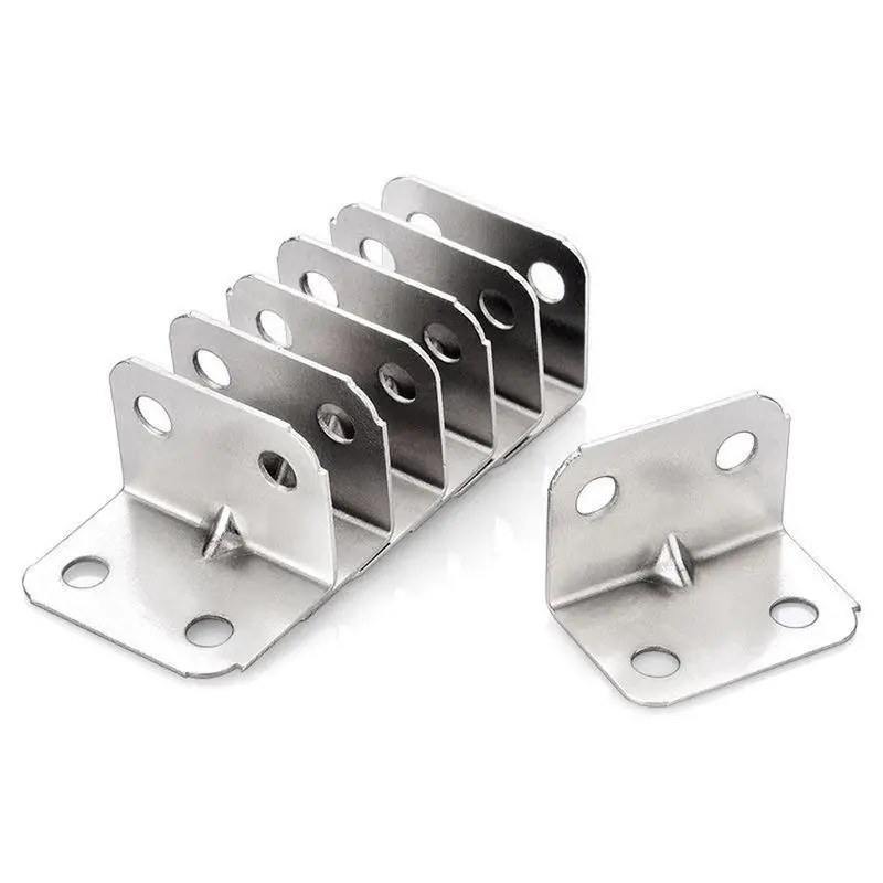 4-hole 90-degree Angle L-bracket, Corner Bracket, Angle L Bracket, Suitable for Table, Chair, Cabinet, Wardrobe,Joint Right Angle Bracket,L Shape Heavy Duty Metal Corner Brace Shelf Supporter for Wood Aufuga 10pcs