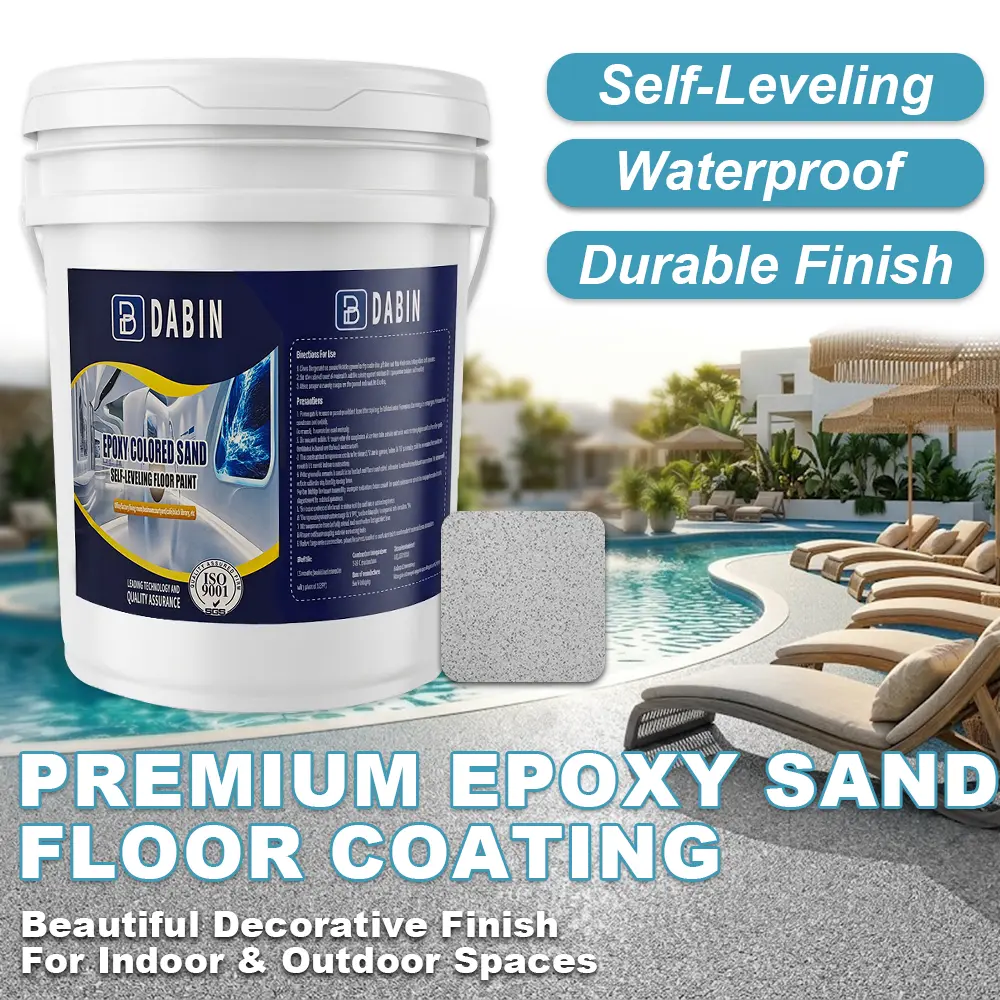 Epoxy Color Sand Floor Paint Self-Leveling Decorative Finish for Garage, Office, Patio & Indoor Spaces