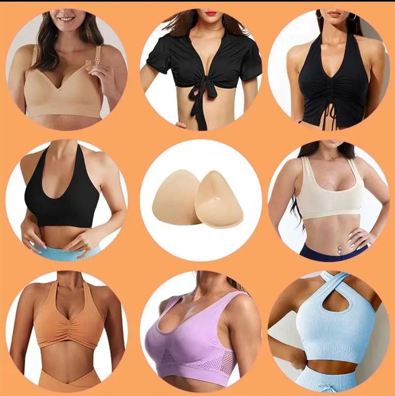 Snowy Sticky Push Up Inserts - Instant Boost Double-Sided Adhesive Bra Cup for Women - Womenswear, HULILY,Clothing Push-Up Ultra Boost Inserts for Women,sticky push up pads,adhesive bra,double sided sticky lift pads, inserts，Bra Cup