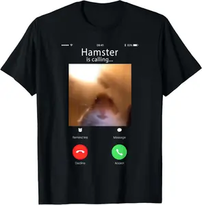 100% Cottondank Meme Hamster Staring Front Camera Hamster Calling T-Shirt