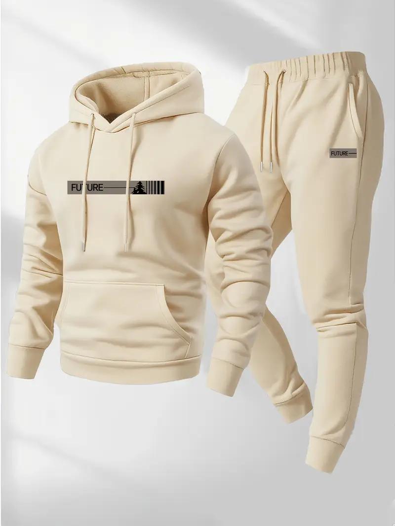 Men's two-piece set, casual round neck long sleeved hooded sweatshirt and sports pants set, suitable for winter and autumn, sports clothing set, sweater hooded sweatshirt, sweatshirt, sports pants, hooded sweatshirt, jogging pants, sweatshirt, pants, hood