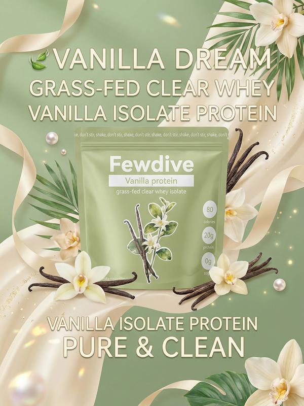 FEWDIVE Whey Isolate Protein Powder, high in CLA, easily absorbable, fresh and non-greasy taste, a dietary supplement for the body