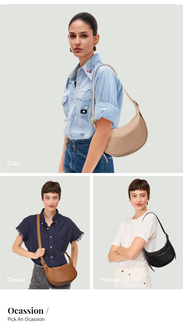 BOSTANTEN Woven Shoulder Bags for Women Tote Bags Retro Crossbody Bags Leather Luxury Purse Hobo Handbag with Adjustable Strap SpringStatements