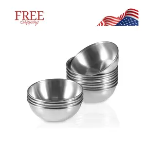 12 Pack 3.5inch Stainless Steel Sauce Dishes Mini