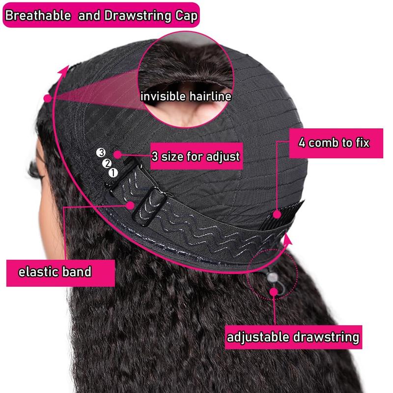 【28”Only $126】Bangjazz Kinky Straight Half Wig With Drawstring Invisible Hairline Seamless Flip Over Wig Glueless Human Wigs Beginner Friendly #TikTokShopBlackFriday