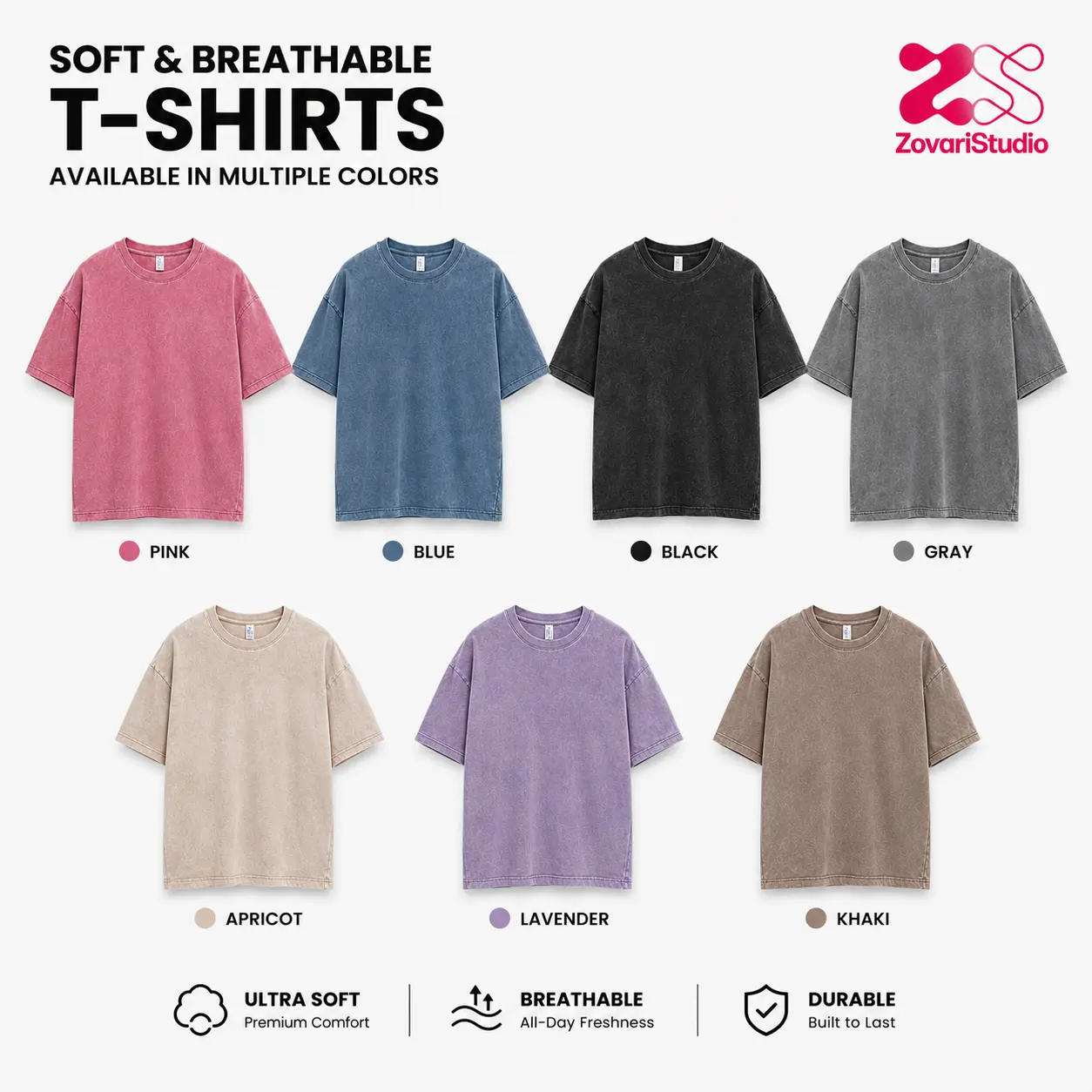 2-Pack Washed Oversized T-Shirts for Men & Women, Vintage Casual Crew Neck Short Sleeve Tees, Soft Breathable Unisex Everyday Tops,clothes for back to school,first day of school outfits