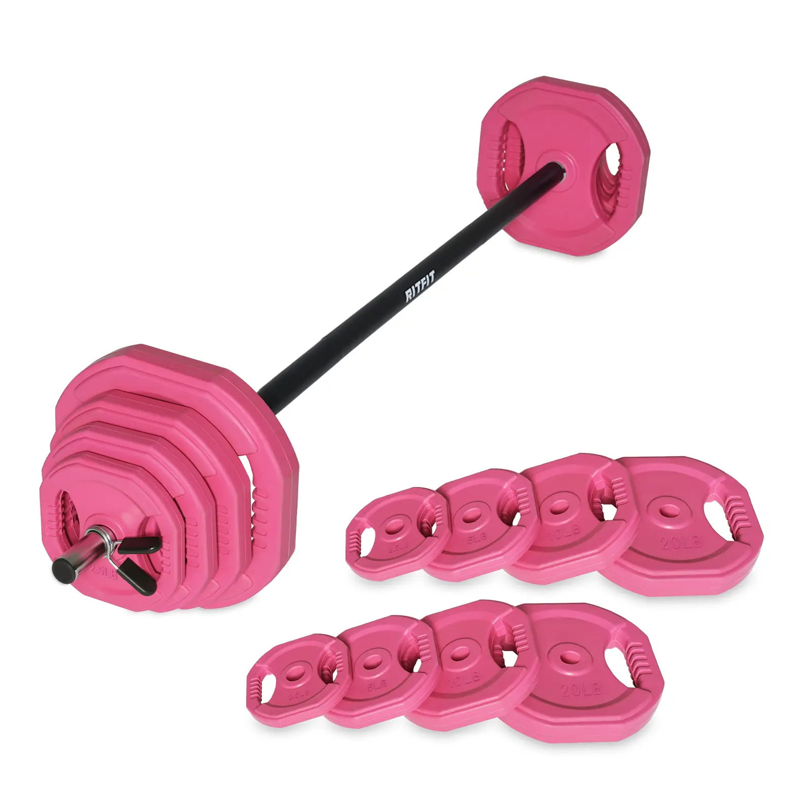 RitFit Adjustable Barbell Weight Set for Strength Training and Weightlifting at Home and Gym fitness exercise dumbbells weights fit woman Home Gym Kit Workout Equipment, At Home Gym Equipment, Home Workout Gear