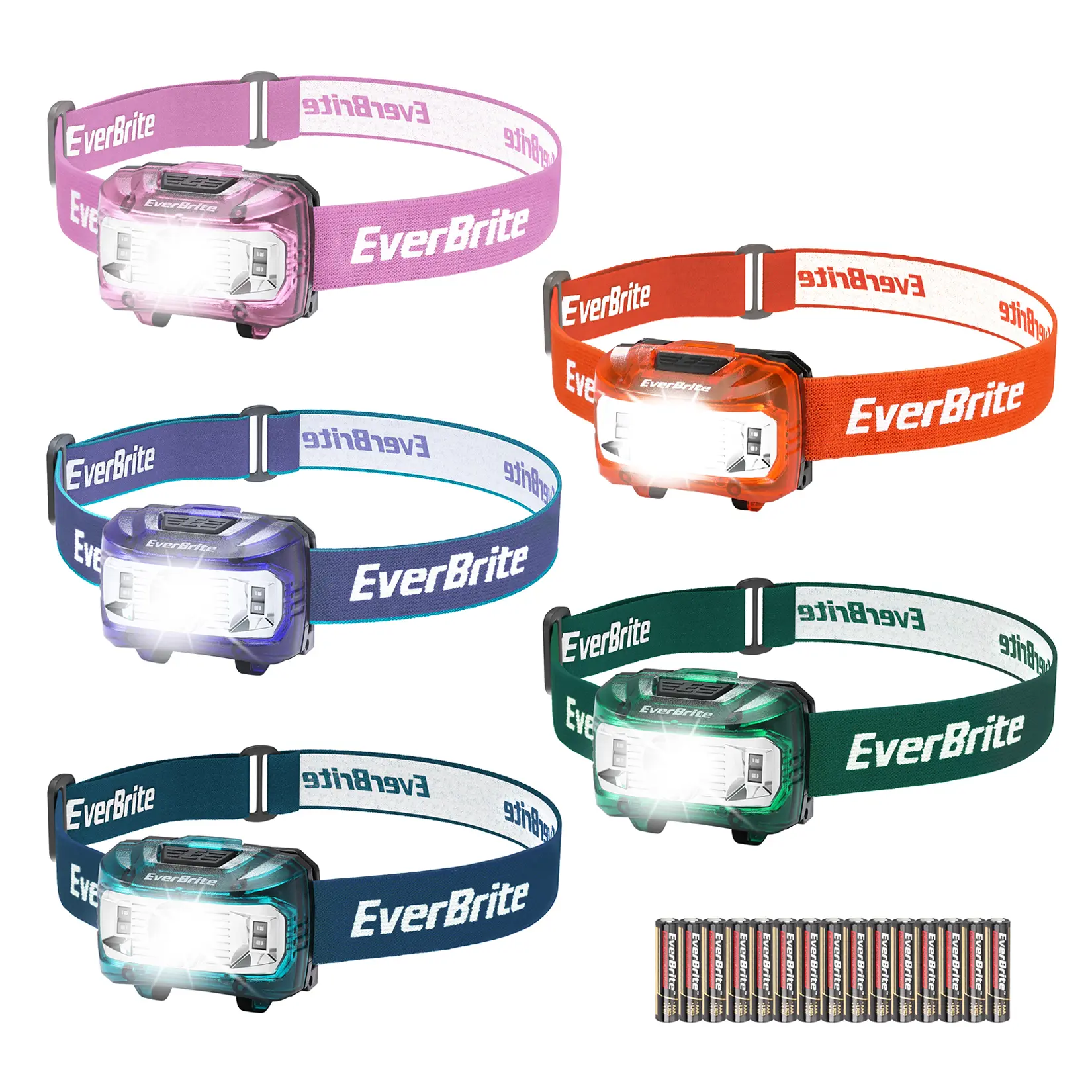 #backtoschool EverBrite Headlamp, Kids Headlamp with Red Light and Memory Function, Head Lamp for Adults and Kids with 5 Modes, Bright Headlamps for Camping, Running, Batteries Included