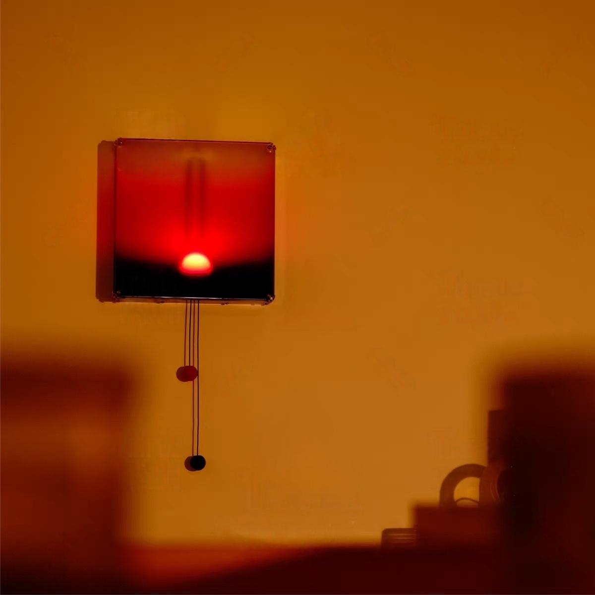 Creative Sunset Hand Pulled Night Light Adjustable Height & Brightness Sunrise to Sunset Scenery Wall Lamp Energy Efficient for Home Decor