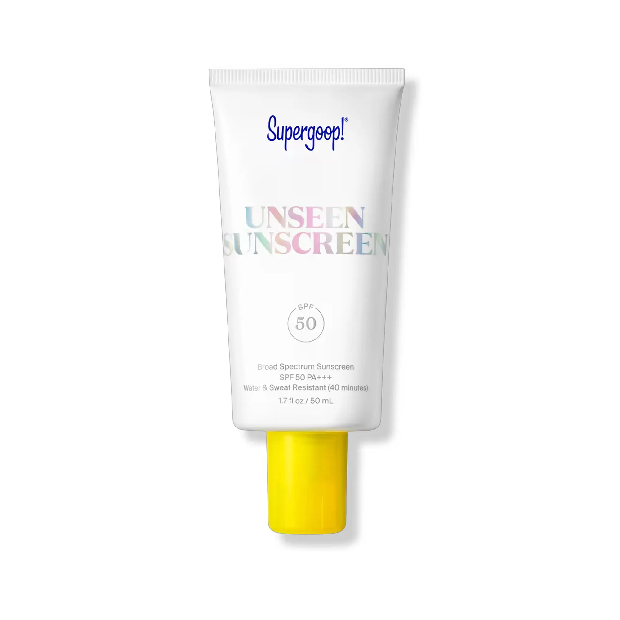 SUPERGOOP! Unseen Weightless Facial Sunscreen - Broad Spectrum SPF 50, Invisible Makeup Primer, Scent-Free, Natural Finish, Fast Absorbing Face-Safe Sun Care for Daily Facial Routine
