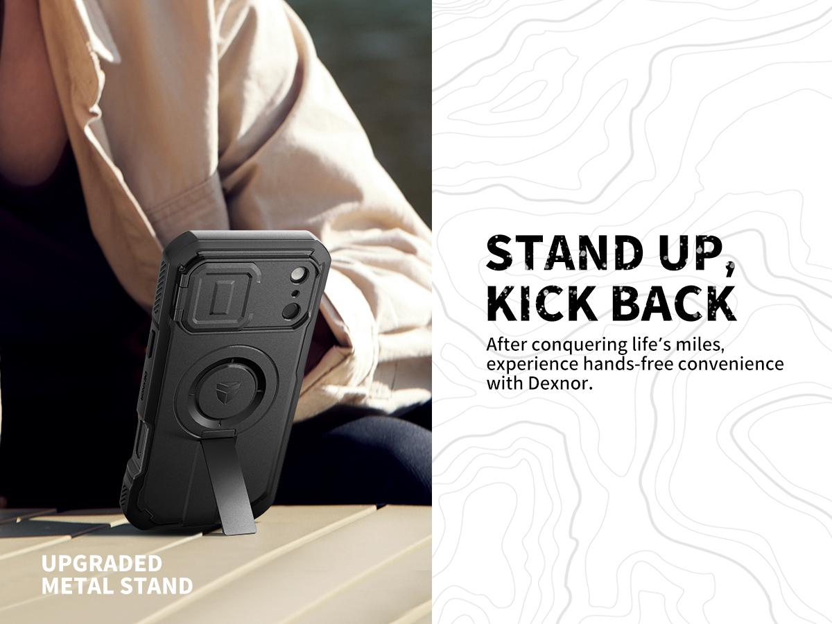 DEXNOR for iPhone 17 Pro Max/17 Air/17 Pro Case with Slide Camera Cover & Adjustable Kickstand & Built-in Screen Protector,Compatible with MagSafe Shockproof Bumper Cases Heavy-Duty Magnetic Protective Cover