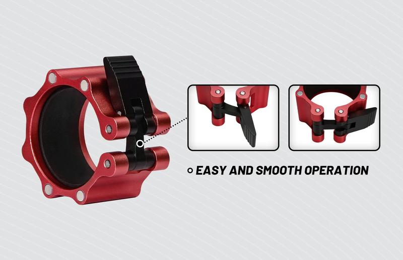 RitFit 2-Inch Barbell Collars, Aluminum Quick Release Clamps with Non-Slip Pads (Pair)