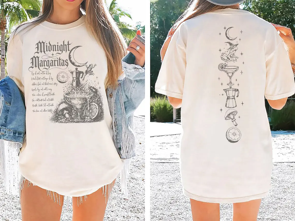 Midnight Margaritas Sweatshirt, Witch Margarita Crewneck, Halloween Cocktail Sweatshirt, Spooky Season Hoodie, Gothic Witch Sweater