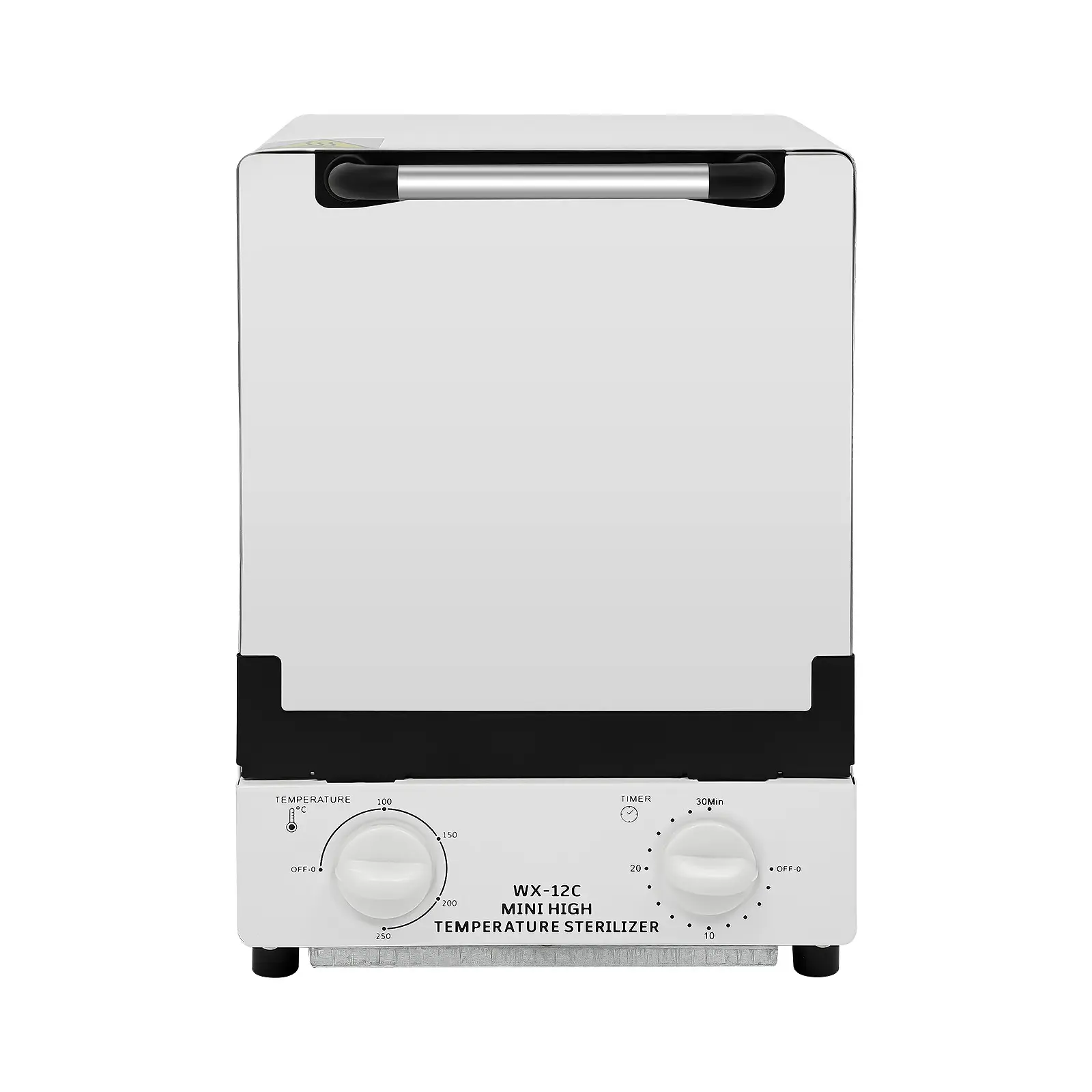 High-Temperature Tool Sterilizer - 1000W, 10.9 Qt, 3 Infrared Quartz Heating Tubes, Tempered Glass, Knob Control, 2 Trays, 25*22.5*31.5cm, 32-482℉ Adjustable Temp, 5-Second Fast Heat-Up, US Plug, 1 English Manual, for Nail Salons, Home Use, Rectangular
