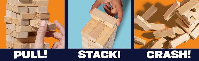Jenga Game| Digital Die for 6 More Ways to Play| Original Wood Block Game| Stacking Tower| 1+ Players| Party Games