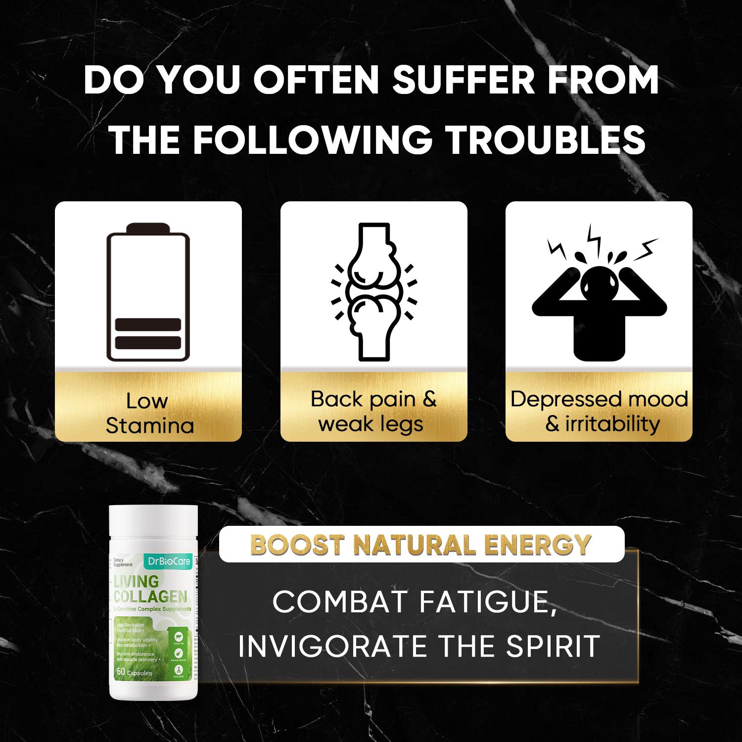 【Advanced Series】DrBioCare Living Collagen – Natural & Gentle – Supports Male Energy, Circulation & Wellness – 60 Capsules