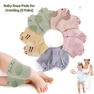 Baby Knee Pads for Crawling (5 Pairs) – Toddler Knee Protectors for Boys & Girls, Infant Walker Pads for 3-12 Months, Soft Baby Leg Pads, Must-Have Safety Gear