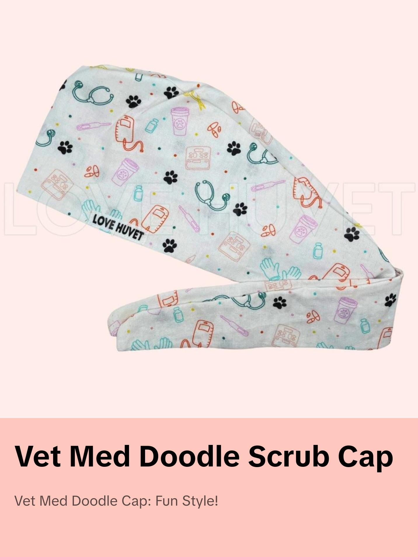 Vet Med Doodle Scrub Cap